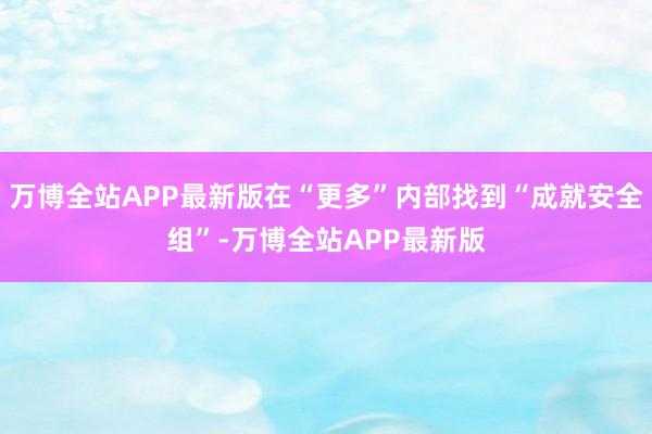 万博全站APP最新版在“更多”内部找到“成就安全组”-万博全站APP最新版