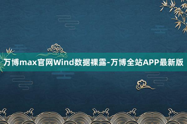 万博max官网　　Wind数据裸露-万博全站APP最新版