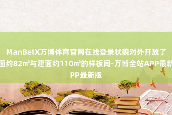 ManBetX万博体育官网在线登录状貌对外开放了建面约82㎡与建面约110㎡的样板间-万博全站APP最新版
