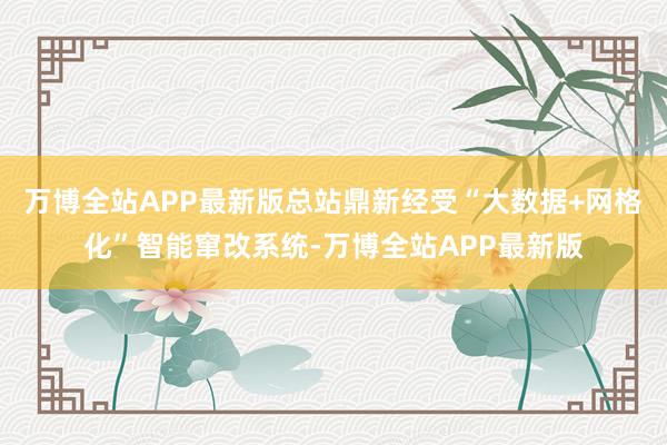 万博全站APP最新版总站鼎新经受“大数据+网格化”智能窜改系统-万博全站APP最新版