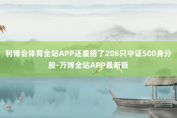利博会体育全站APP还囊括了206只中证500身分股-万博全站APP最新版