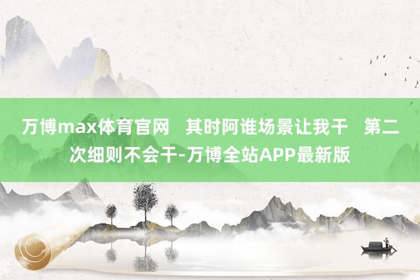 万博max体育官网   其时阿谁场景让我干   第二次细则不会干-万博全站APP最新版
