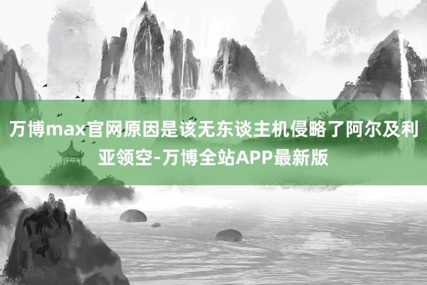 万博max官网原因是该无东谈主机侵略了阿尔及利亚领空-万博全站APP最新版